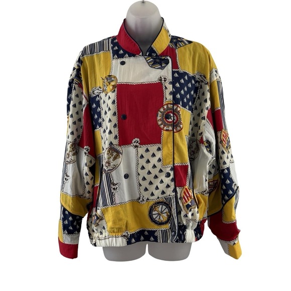 liz sport Jackets & Blazers - Vintage Liz Sport Jacket Womens XL Nautical Sailboat Windbreaker 80s Yacht Club